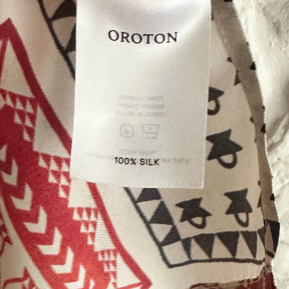 Oroton (!!!!) 100% Silk Patchwork Button Up - image 4